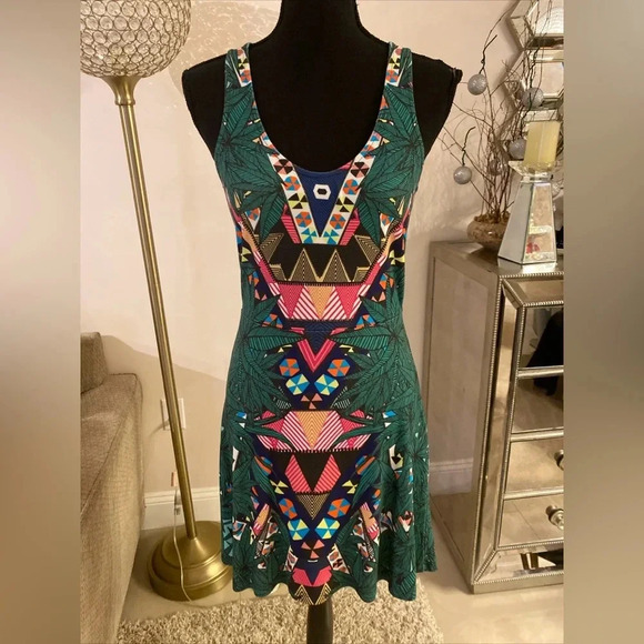 Mara Hoffman Blue and Green Geometric Sundress - Picture 1 of 5